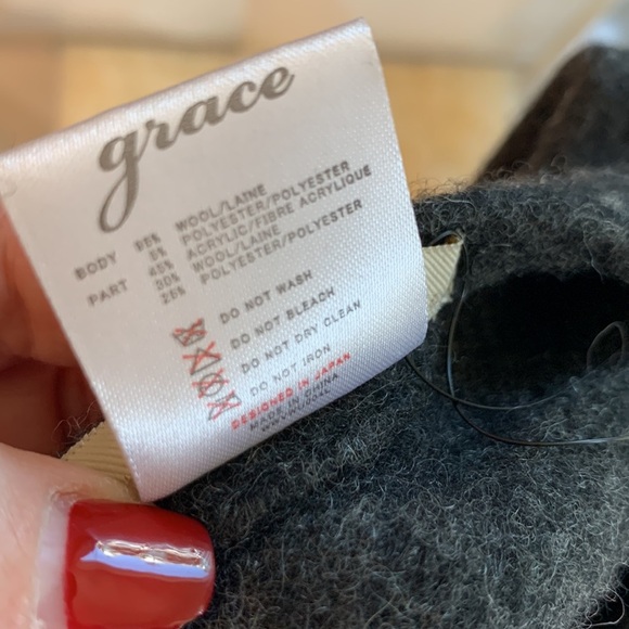 Anthropologie gray beret w bow - Picture 9 of 11